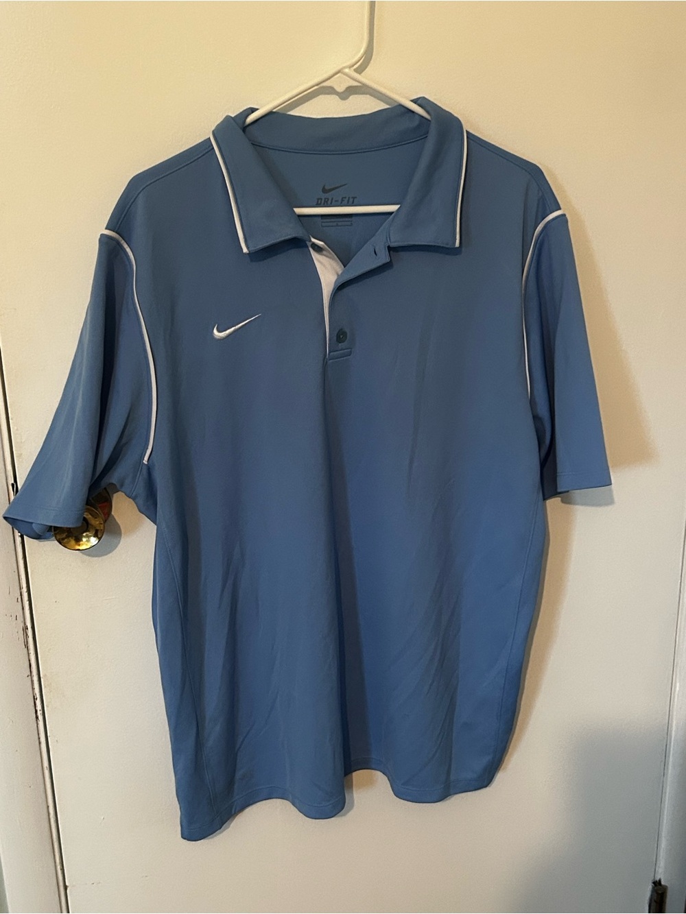 Nike Light Blue Polo with White Trim L